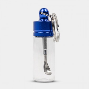 Doseur en verre avec cuillère télescopique (bleu)