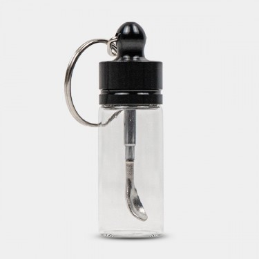 Doseur en verre avec cuillère télescopique (noir)