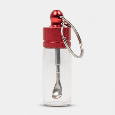 Doseur en verre avec cuillère télescopique (rouge)