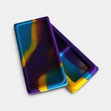 Étuis en silicone 2 sections violet, jaune et bleu