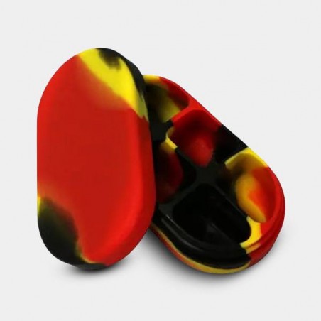 Étuis en silicone 2 sections rouge, jaune et noir