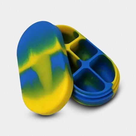 Étuis en silicone à 6 sections jaune, bleu et vert