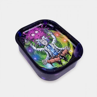 Boîte métallique avec plateau à rouler 'Méditation Rick'