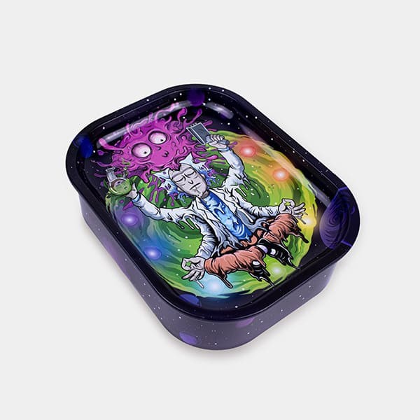 Voir Boîte métallique avec plateau à rouler 'Méditation Rick'