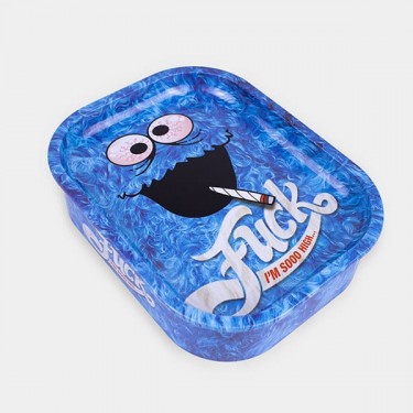 Boîte métallique avec plateau à rouler 'Fuck'