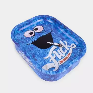 Boîte métallique avec plateau à rouler 'Fuck'