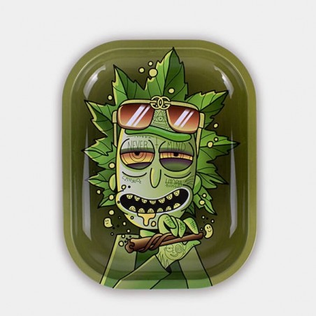Plateau en métal 'Green Rick'| Rick et Morty version fumeur