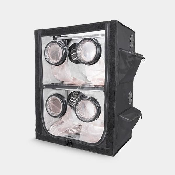 Armoire de culture de champignons ouvert