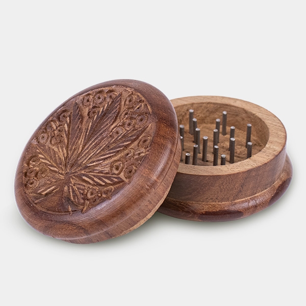 Voir Grinder classique en bois sculpté 50 mm - Grow Barato