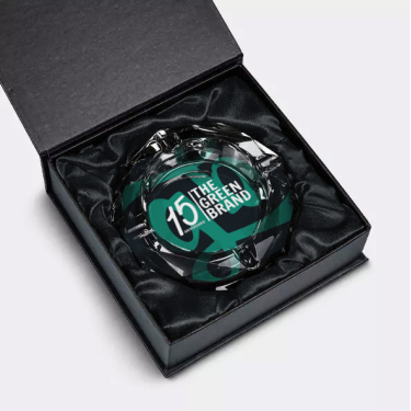 Cendrier en verre avec étui GB 15e anniversaire