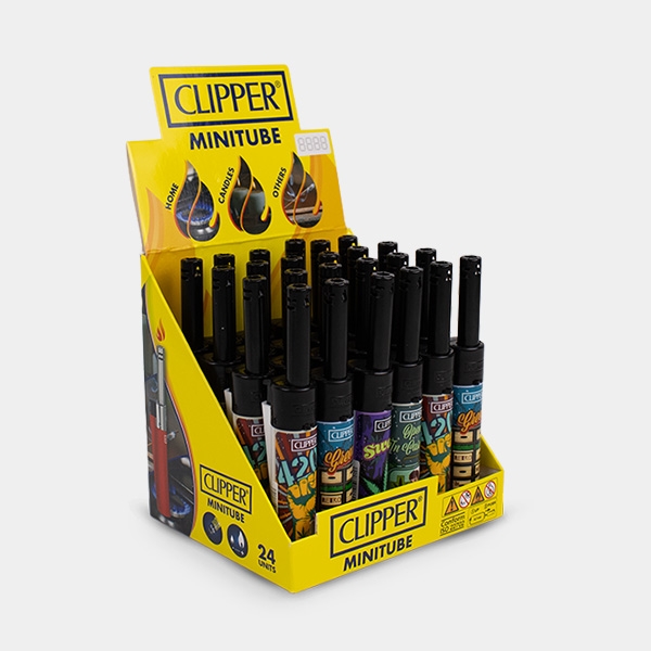 Briquet Clipper Minitube Rétro Weed
