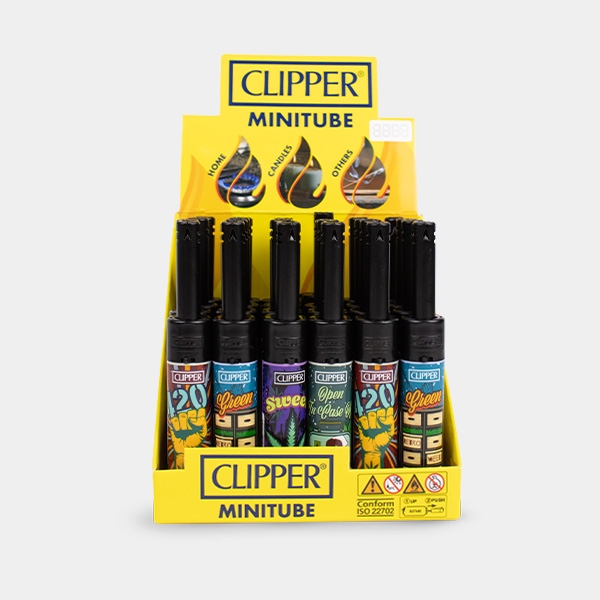 Briquet Clipper Minitube Rétro Weed