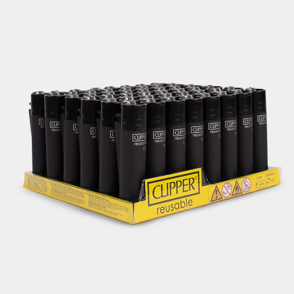Briquet Clipper Soft Touch Noir