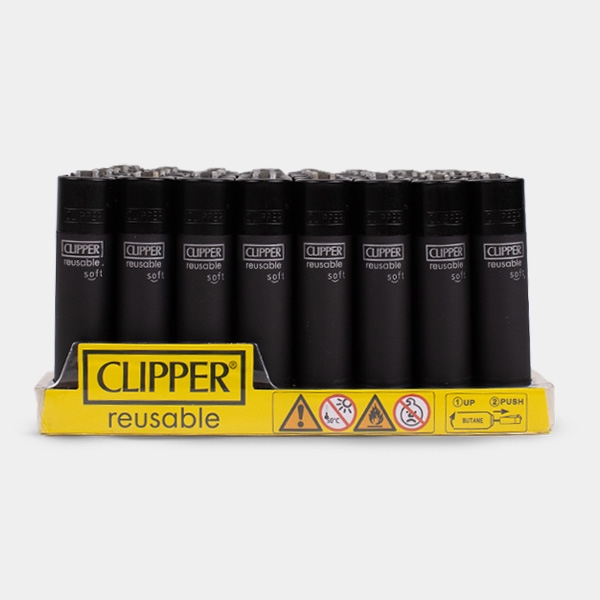 Briquet Clipper Soft Touch Noir