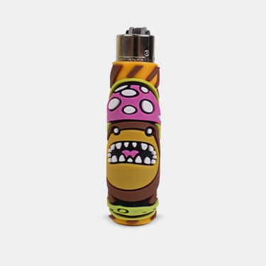 Briquet Clipper avec étui en silicone Monster Mushrooms