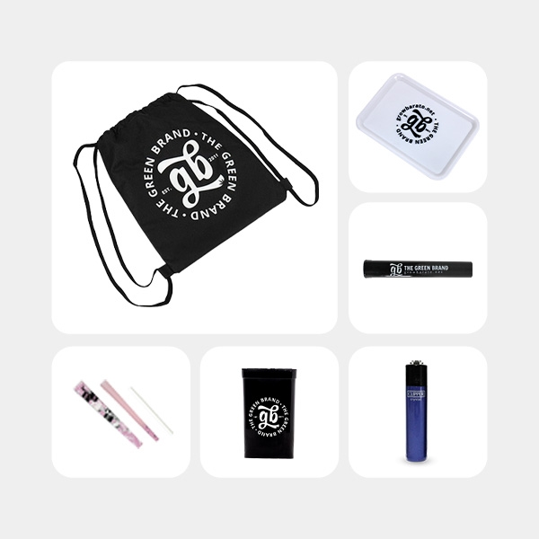 Voir Kit Welcome GB avec des articles pour fumeurs de cannabis