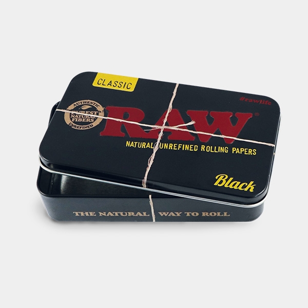 Boîte en métal Black XL RAW | Accessoires à rouler