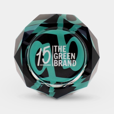 Cendrier 15e anniversaire en verre GB The Green Brand