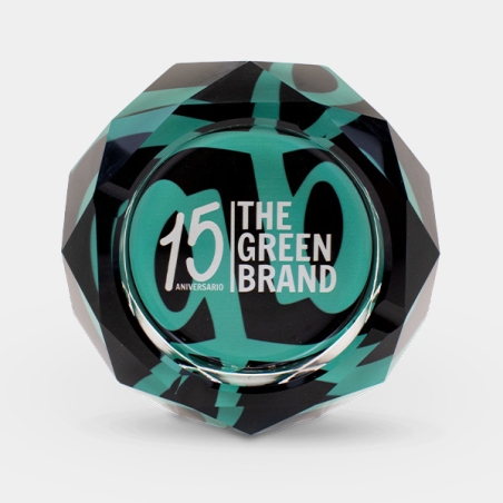 Cendrier en verre avec étui GB 15e anniversaire