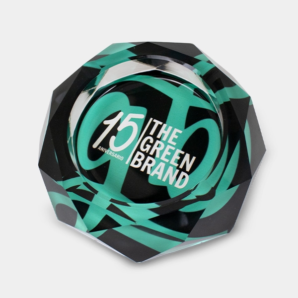 Cendrier en verre avec étui GB 15e anniversaire