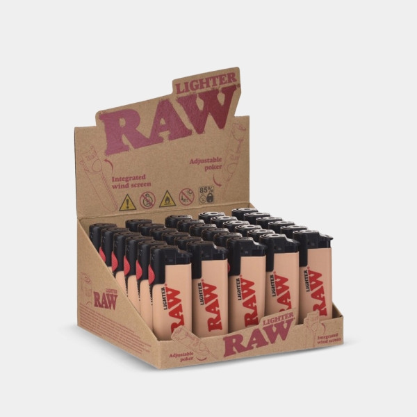 Présentoir de 30 briquets Raw Phoenix 3 en 1 beige