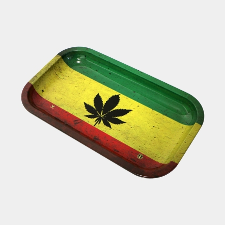 Plateau en métal rasta