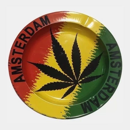 Cendrier en métal rasta