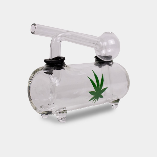 Pipe à eau en forme de feuille de verre transparent