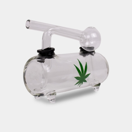 Pipe à eau en forme de feuille de verre transparent