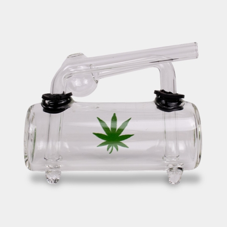 Pipe à eau en forme de feuille de verre transparent