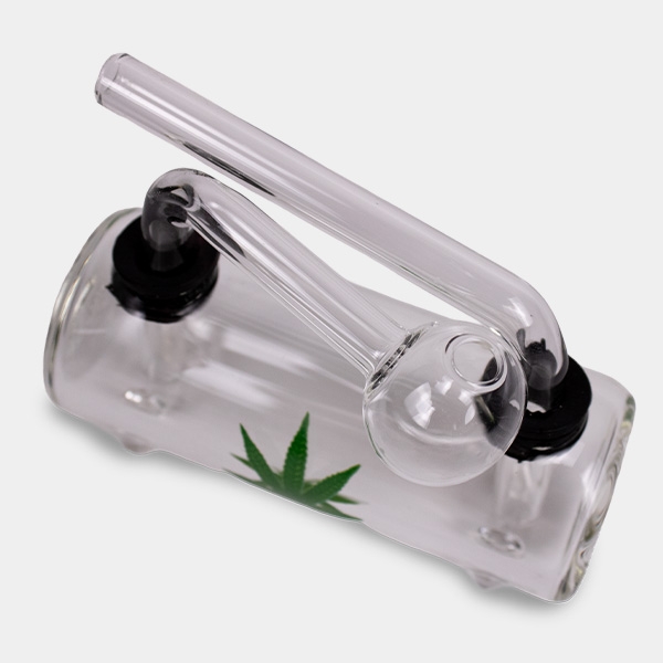 Pipe à eau en forme de feuille de verre transparent