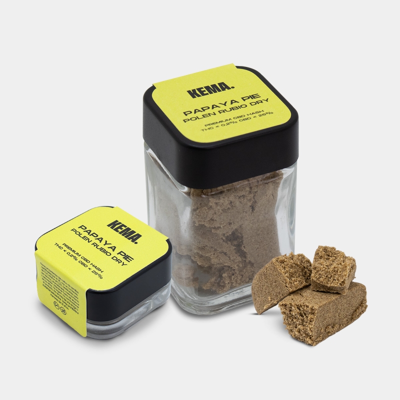 View Hash CBD Pollen Blond Sec 'Papaya Pie' KEMA tous formats
