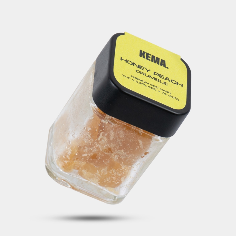 Hash CBD Crumble « Honey Peach » KEMA pot de 15 g