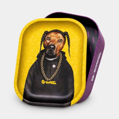 Boîte métallique avec plateau G-Rollz jaune | GB