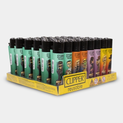 Briquet Clipper Flow Movie, briquets en boîte