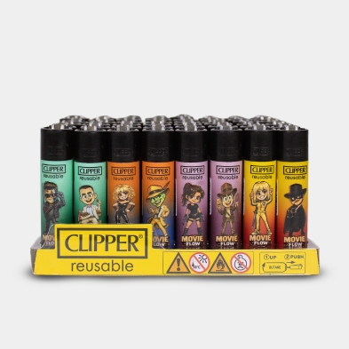 Présentoir de 48 briquets Clipper Flow Movie