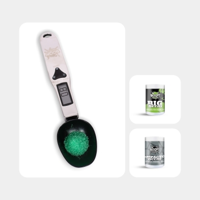 Kit d'engraissement avec cuillère-balance pour Boom Nutrients