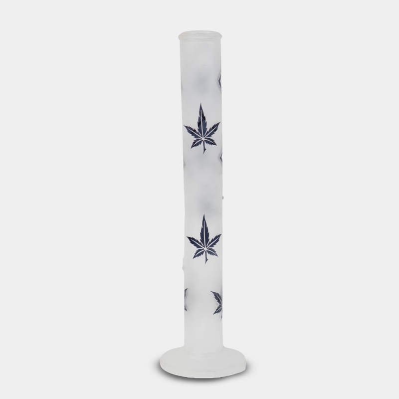 Vue arrière Bang de Feuilles Bleues en Verre Satiné 42 cm