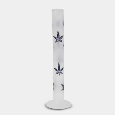 Vue arrière Bang de Feuilles Bleues en Verre Satiné 42 cm
