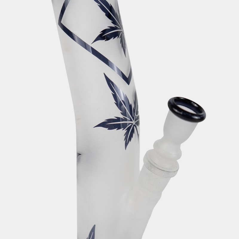 Dessin Bang de verre satiné feuilles bleues 42 cm