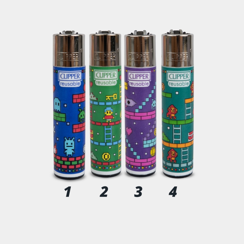 Briquet Clipper Insert Coins | Design Arcade Rétro et Pixel Art